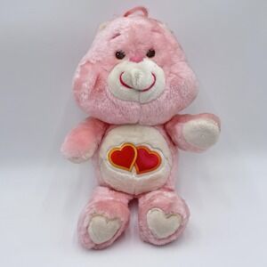 Vintage Care‎ Bears Love A Lot Plush 13" Kenner 1980's Stuffed Animal Pink Bear
